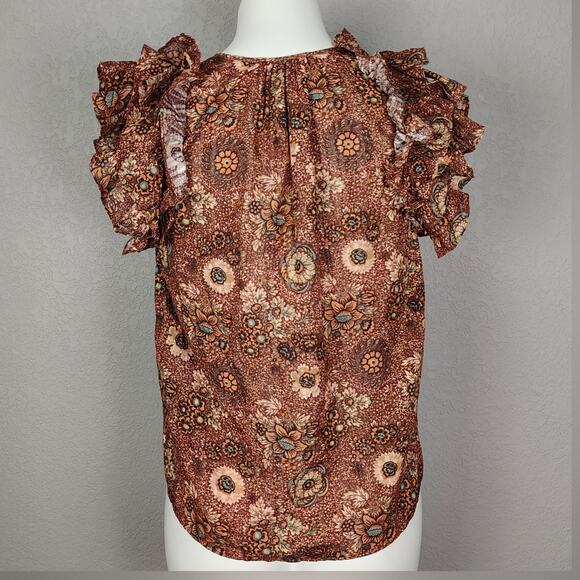 Ulla Johnson Ruffle Sleeveless Floral Elisa In Rosebud Top Size 2 - Picture 4 of 16